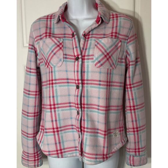 Weatherproof Pink Plaid Sherpa Lined Snap Closure Jacket Girls L(14-16) - Picture 1 of 8